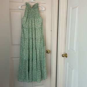 Entro Leafy Green Patterned Dress